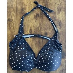Tempt Me Womens XL Black/White Dots Bikini Top